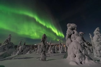 Aurora boreale per bambini in Finlandia