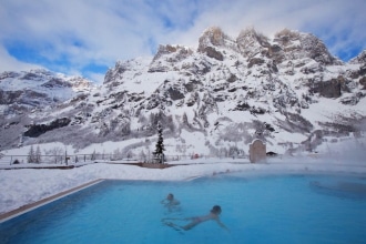 Leukerbad con i bambini in inverno