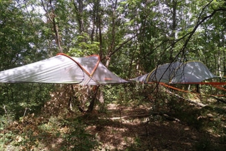 Parco dei Cinque Sensi vicino Viterbo, tree camping