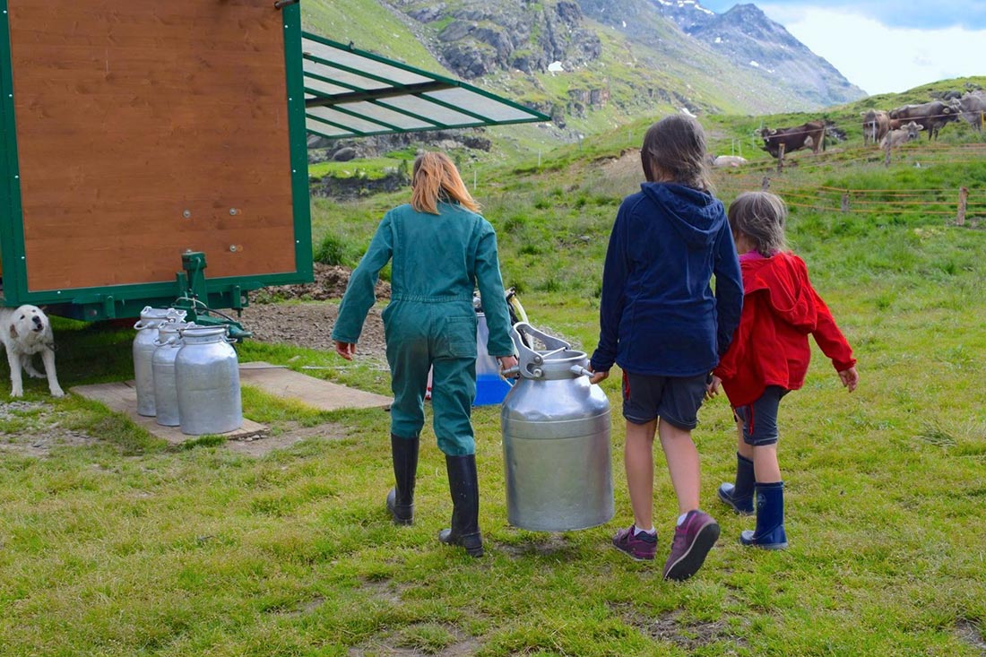 Malga con bambini in Lombardia