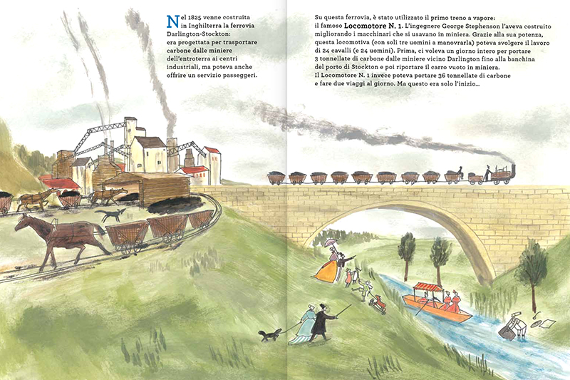 Pagina del libro "Il grande libro dei treni"