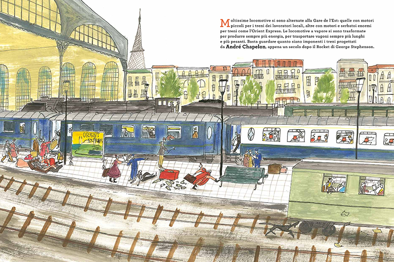Pagina del libro "Il grande libro dei treni"