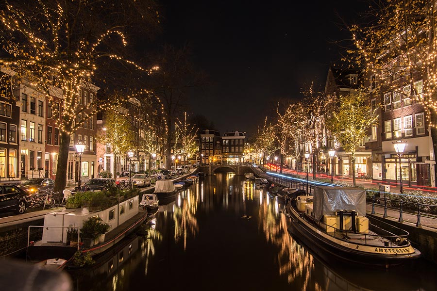 Amsterdam Canal at Night