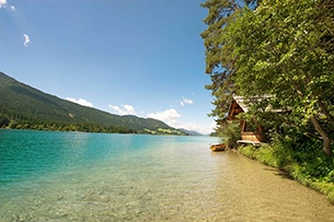 Carinzia sentieri tematici con bambini e passeggini lago Weissensee