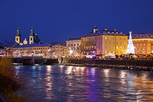 Natale a Innsbruck, vista fiume Inn