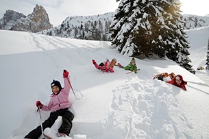 Sciare con bambini san martino di castrozza