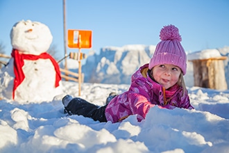 Altipiano del Renon d'inverno con bambini