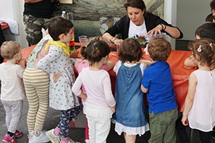 Orto botanico di Padova con bambini