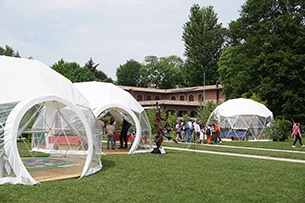 Orto botanico di Padova con bambini