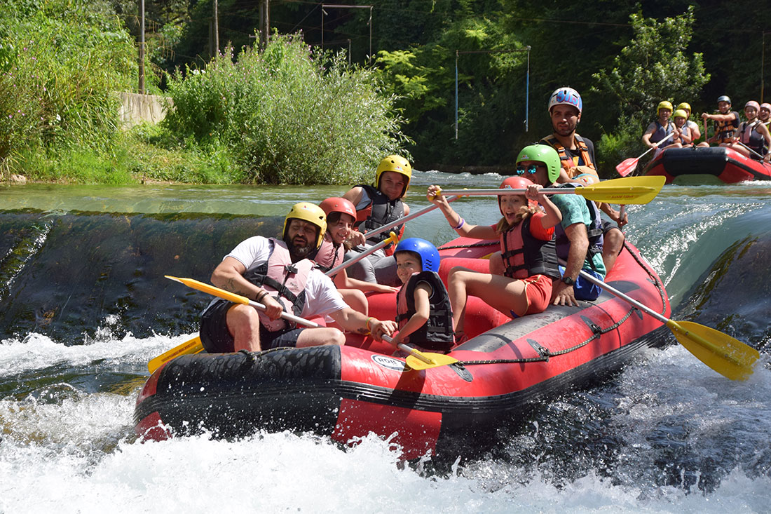 Soft rafting con bambini sull'Aniene