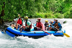 Soft rafting con bambini sull'Aniene, testa coda