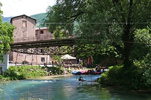 Subiaco con bambini, il soft rafting