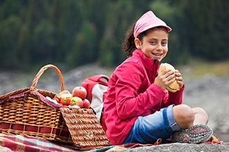 Terme di Comano per bambini in estate, pic nic