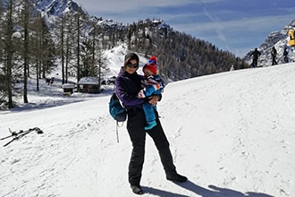 San Candido con bambini d'inverno