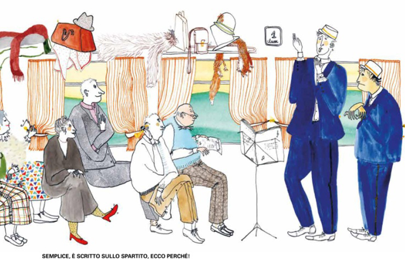 Pagina del libro "Tutti in carrozza"