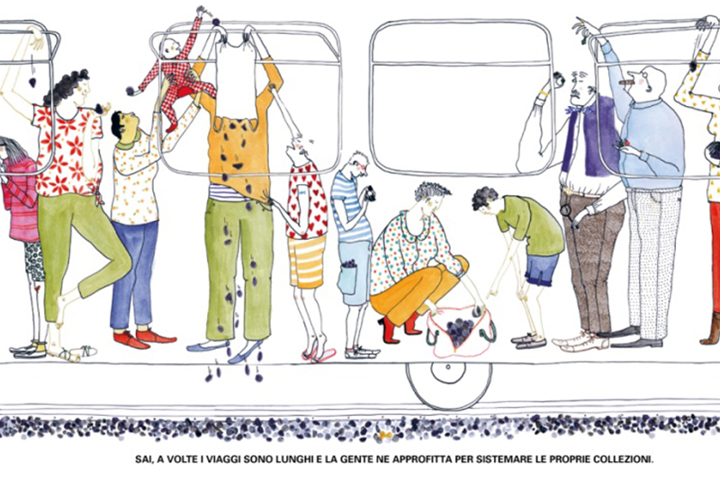 Pagina del libro "Tutti in carrozza"