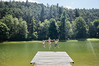 Mieming Innsbruck, estate con i bambini, lago di Mieming