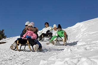 Val Gardena in inverno, slittate