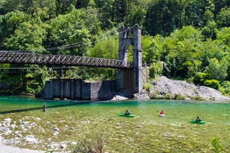 Monterosa con bambini, ponte di Morca, attività fluviali