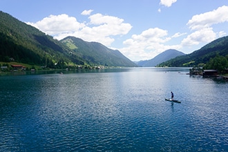 Sul lago Weissensee in Carinzia