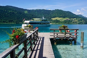 Sul lago Weissensee in Carinzia, battello