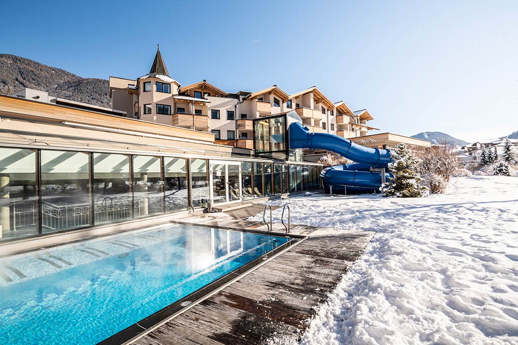 Dolomiten Residenz Sporthotel Sillian in Tirolo per bambini, inverno, scivolo