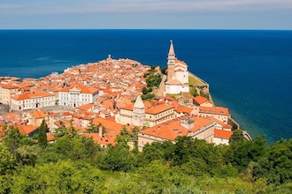 Slovenia in bici e treno con i bambini per una vacanza green: Pirano