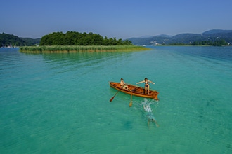 Bagno nel lago Woerthersee