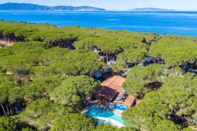 Gitavillage Il Gabbiano a Albinia in Maremma per famiglie, panoramica dall'alto