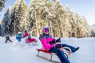 Valle Zillertal in inverno, pista da slittino