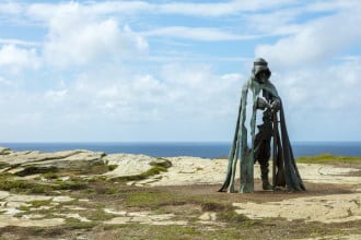 Statua di Re Artù castello di Tintagel