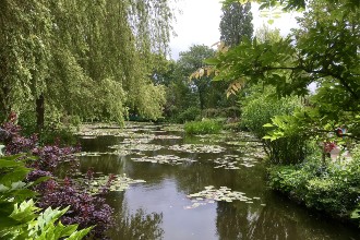 lago con ninfee raffigurato nei quadri di Monet, Giverny, Normandia