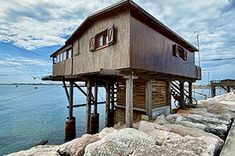 Le palafitte o trabocchi dei pescatori a Chioggia