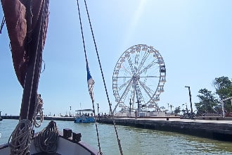 Bellaria-igea Marina, ruota panoramica vista dalla barca storica Teresina