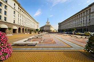 Strada gialla a Sofia