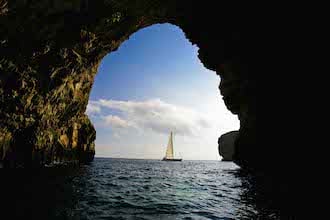 Gozo - Sailing Boat Seen Through a Cave by Vanicsek P倀er
