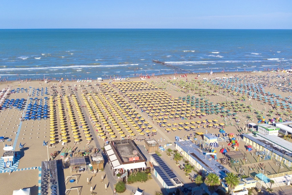 Hotel Caraibi, Rimini, panoramica spiaggia