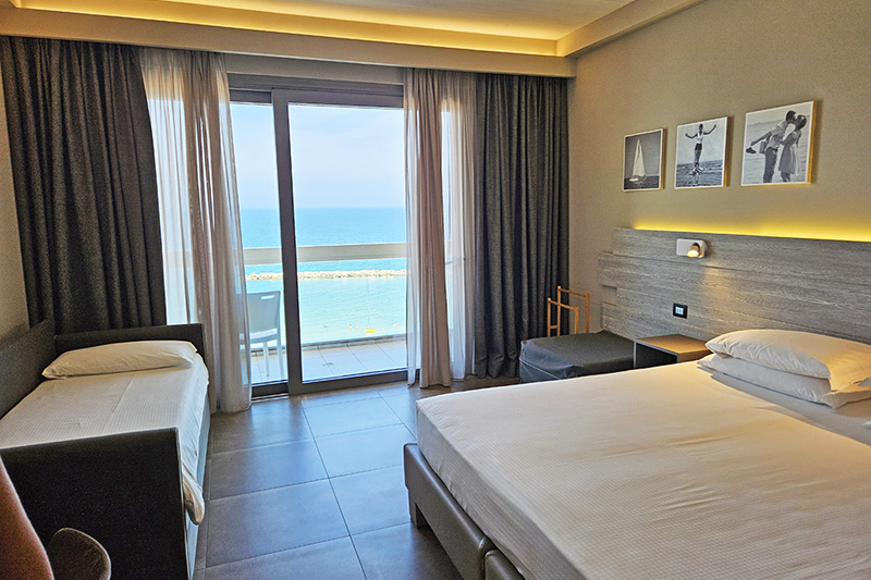 Family Hotel Nautilus Pesaro con i bambini, camera vista mare