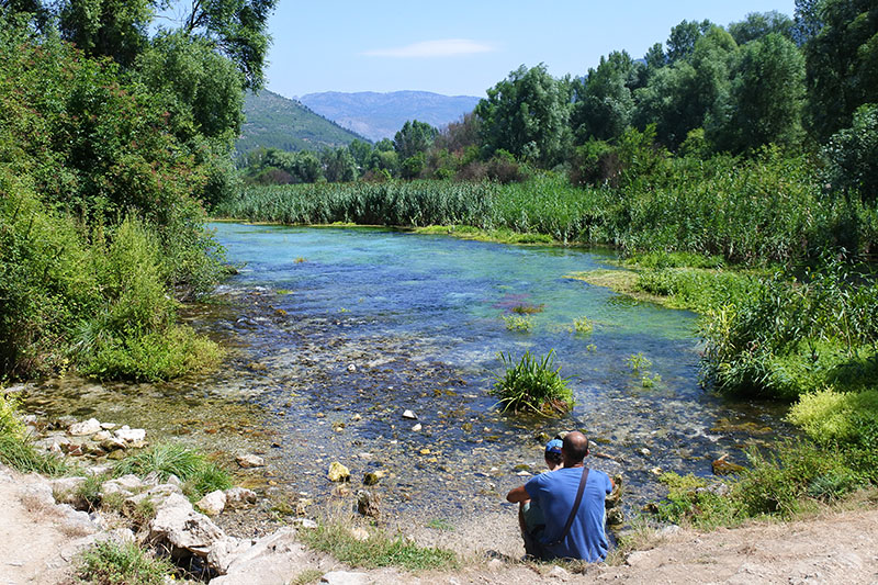 Le sorgenti del Fiume Pescara. gita per famiglie