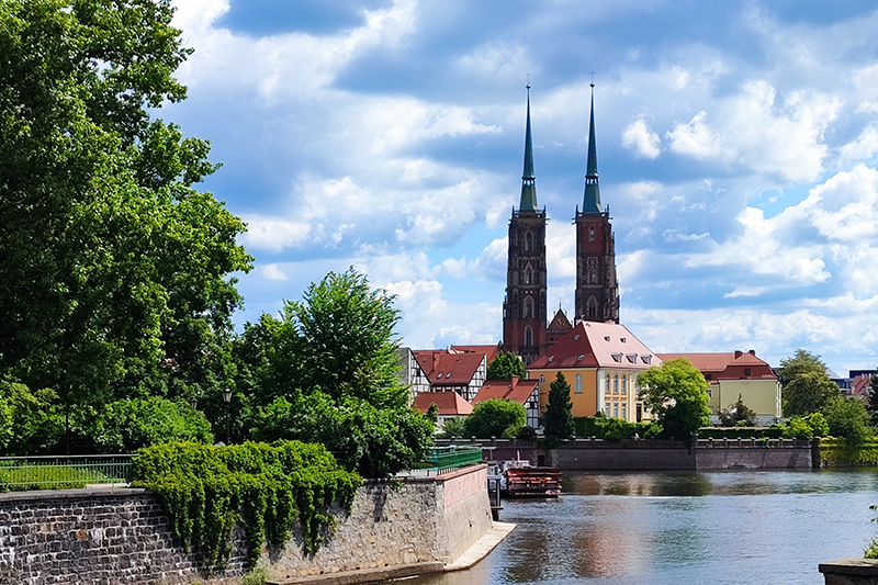 Cattedrale di Breslavia vista dal ponte