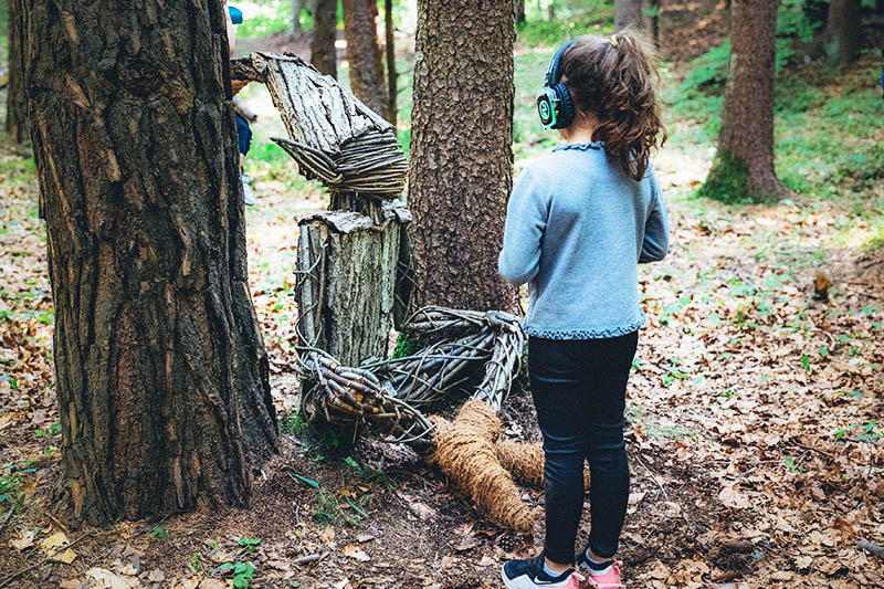 Forest bathing al Parco Respiro degli Alberi con i bambini a Fai della Paganella