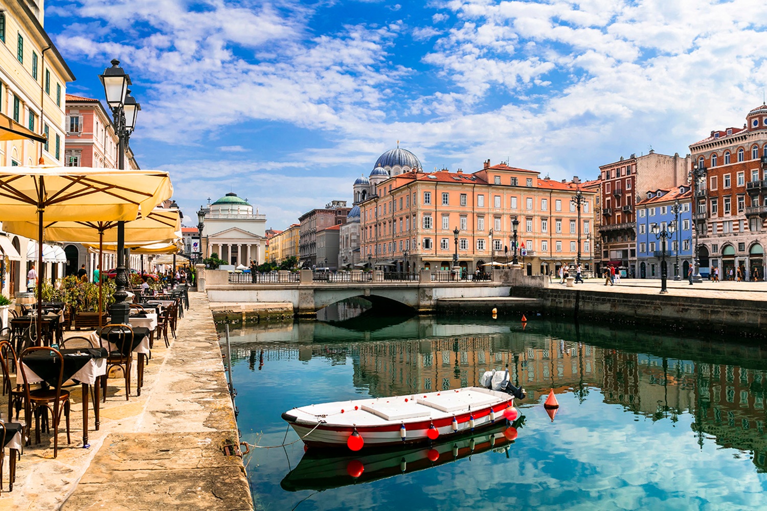 Trieste con i bambini, caffè sul canale