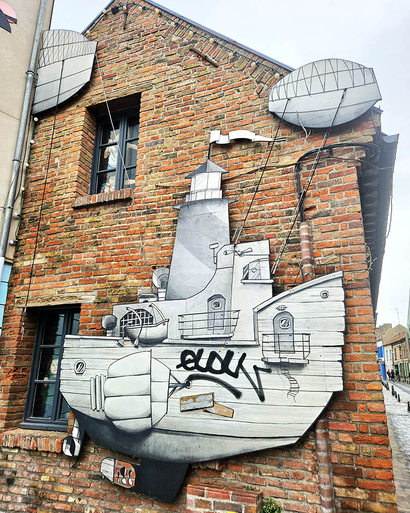 Quartiere Saint-Leu ad Amiens con i bambini