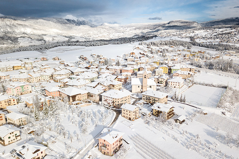 Panoramica inverno in Val di Non