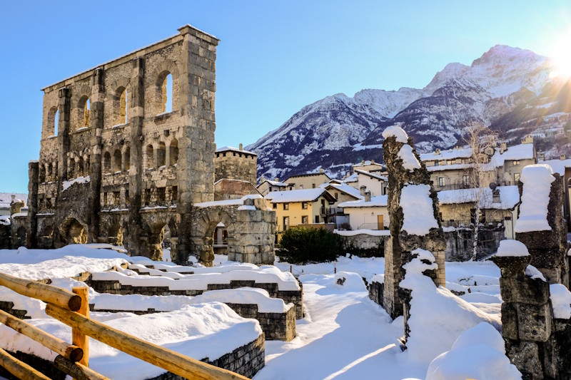 valle d'Aosta in inverno