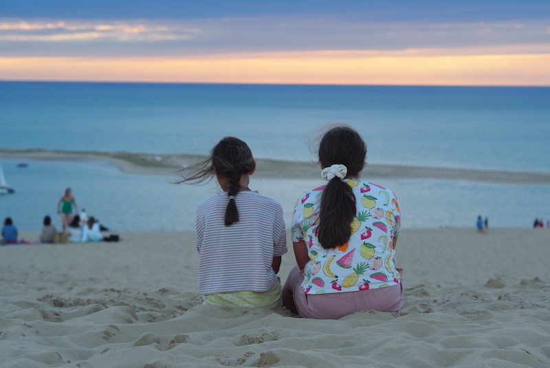 bambine tramonto duna di pilat