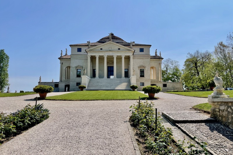 facciata ed esterno di villa la rotonda