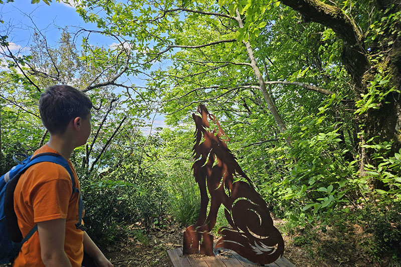 Lupo in metallo Corten Museo diffuso del bosco Rocca di Papa