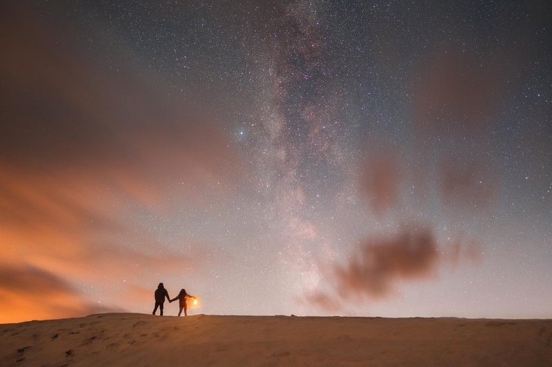 cielo stellato dune di Råbjerg