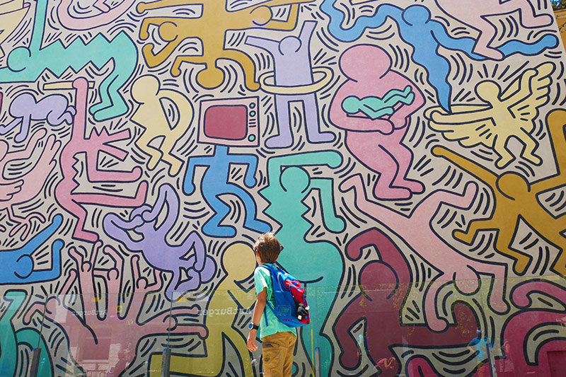 Murale Tuttomondo di Kaith Haring a Pisa